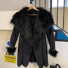 Black Suede Faux Fur The Warmest