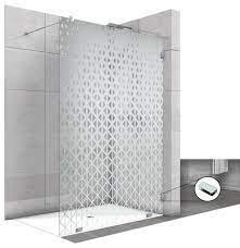 fixed glass shower screen mini diamonds