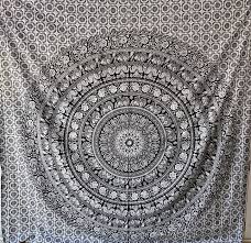 Black White Double Elephant Tapestry