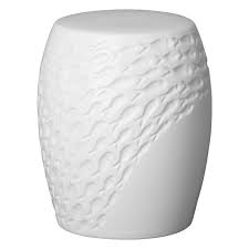 Fish Stool White 13 5x17 Ceramic