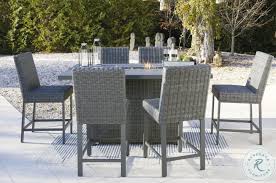 Palazzo Gray Outdoor Bar Table Set With