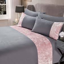 Blush Pink Crushed Velvet Bed Clearance