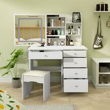 fufu a 39 4 in white makeup vanity