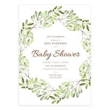 Olive Wreath Shower Baby Shower Invite