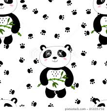 seamless pattern with cute panda