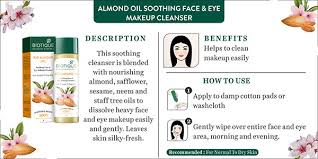 almond oil soothing face eye make