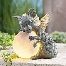 Dragon Statue Garden Figurine Powered