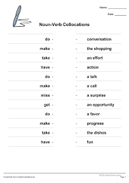 What is the difference between noun and verb? Noun Verb Collocations English Esl Worksheets For Distance Learning And Physical Classrooms