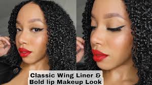 clic wing liner and bold lip makeup