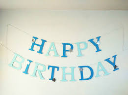 Customize Letter Blue Garland Boys Happy Birthday Banners Party