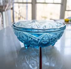 blue antique bowl antique glass bowl