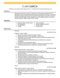 Applicants must outline their experience in the industry and the skills they possess. Bartender Cv Template Cv Samples Examples