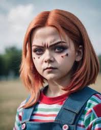 cosplay woman chucky costume face swap