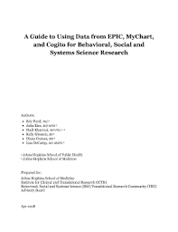 Fillable Online A Guide To Using Data From Epic Mychart