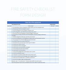 fire safety checklist form design excel