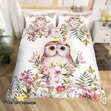 Cartoon Owl Comforter Cover Bird