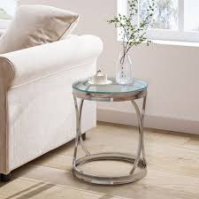Round Tempered Glass Side Table