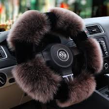 Car Steering Wheel Cover Wool Red