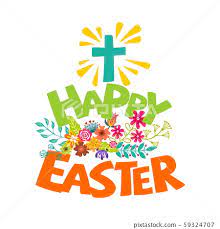 Happy easter. Lettering and graphic elements.... - Stock Illustration  [59324707] - PIXTA