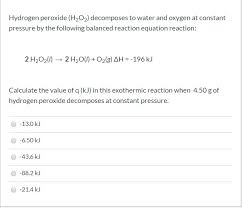 Hydrogen Peroxide H2o2 Decomposes