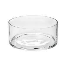 glass float bowl clylinder clear 20x9cmh
