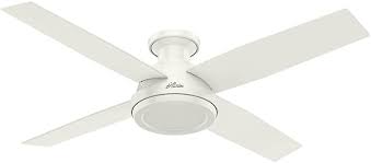 Hunter Fan Company 59248 Dempsey Indoor Low Profile Ceiling Fan With Remote Control 52 White Amazon Com
