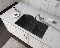 811 black offset low divide undermount sink