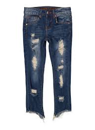 Girls 7 16 Vip Frayed Hem Destruction Jeans Denim Size