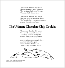 ultimate chocolate chip cookies poem