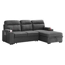maklaine fabric sleeper sectional sofa