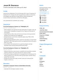 Finding jobs as a web developer can be a challenge. Front End Developer Resume For 2020 Example Guide Jofibo