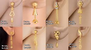 light weight gold earrings designs with