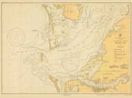 1942 Historical Nautical Chart Of Tampa Bay Fl Southern