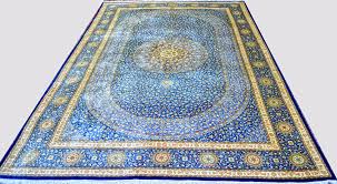 qum masoumi royal blue silk persian rug