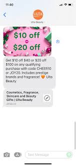 ulta beauty text marketing exles