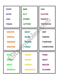 pictionary cards esl worksheet by