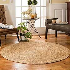 traditional designer round jute rug