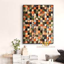 custom colorful wood mosaic pattern