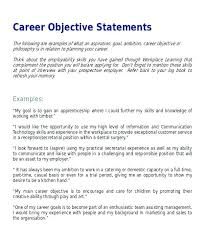 Career Objectives On A Resume Paknts Com