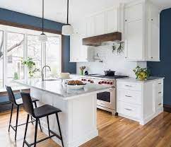 A Kitchen With Wood Flooring White