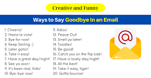 funny ways to say goodbye in an email