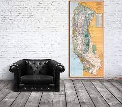 Vintage Map Of California State Highway