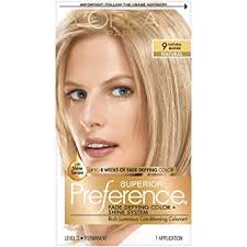 Ice, champagne or platinum is the best look to pick up though in the blonde bottles. Amazon Com L Oreal Paris Superior Preference Fade Defying Shine Permanent Hair Color 9 Natural Blonde Pack Of 1 Hair Dye Chemical Hair Dyes Beauty
