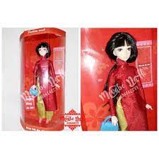 Búp bê áo dài - Búp bê Barbie có khớp mặc áo dài đỏ: Hàng Việt Nam