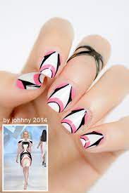 futuristic pink and white nail tutorial