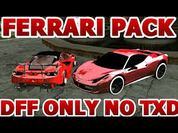 Mobilegta.net is the ultimate gta mobile mod db and provides you more than 1. Gta Sa Android Ferrari Car Pack Dff Only No Txd Youtube