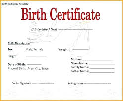Free Printable Birth Certificates Certificate Template Form