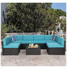 Pe Rattan Wicker Sofa Set