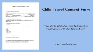 free printable minor child travel