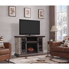 Faux Stone Tv Stand With Fireplace 60